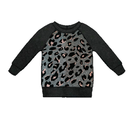 Peach Leopard Raglan