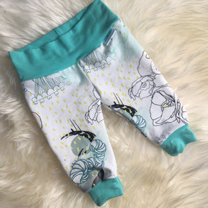 Abstract mint Set - Leggings & Knot hat